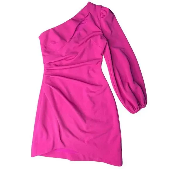 Elliatt Bermuda Mini Dress Crepe Fuchsia (bright pink) women’s size XS NWT - Picture 6 of 11